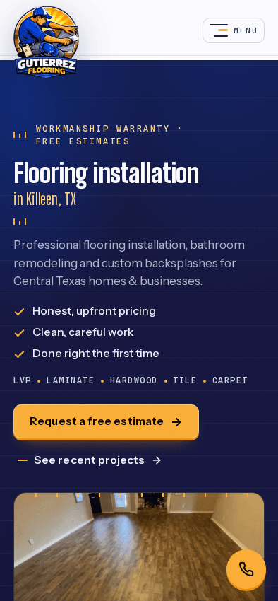 Gutierrez Flooring hero mobile